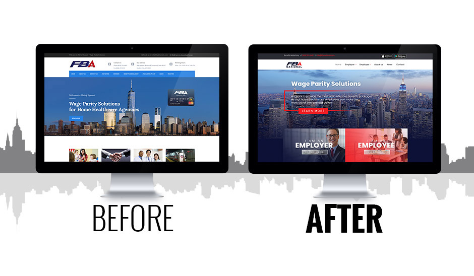 FBA National website before and after