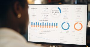 Marketing analytics dashboard showing data insights from AI-powered digital marketing tools
