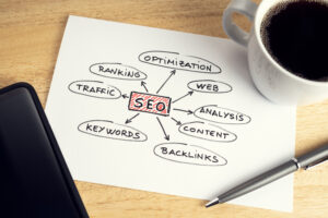 Diagram of traditional SEO and AISEO strategies for website visibility
