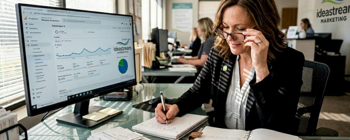 Clinic manager reviewing digital lead workspace