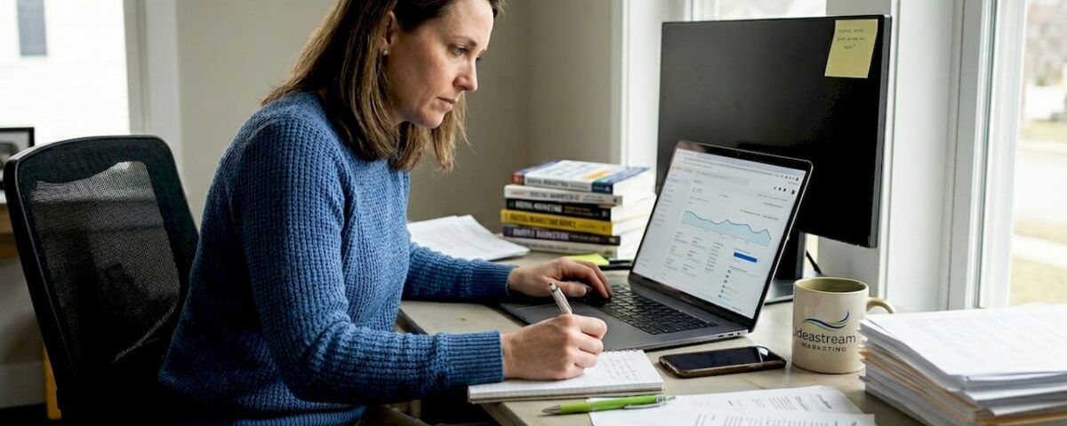 Digital marketer preparing paid ad setup