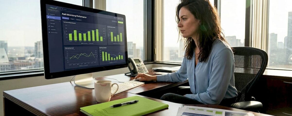 Manager analyzes paid ad campaign results