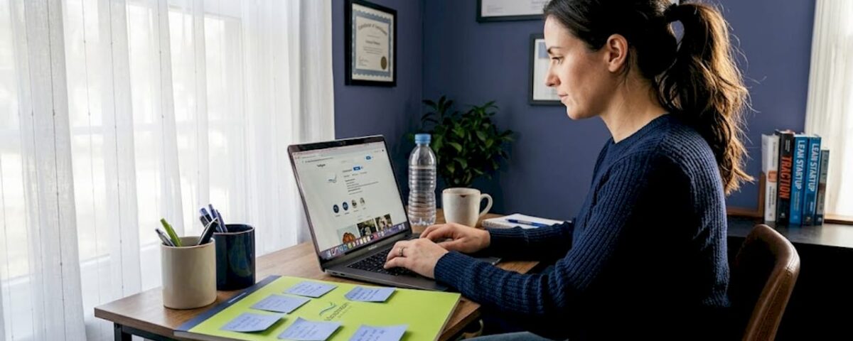 Social media manager updating Instagram profile