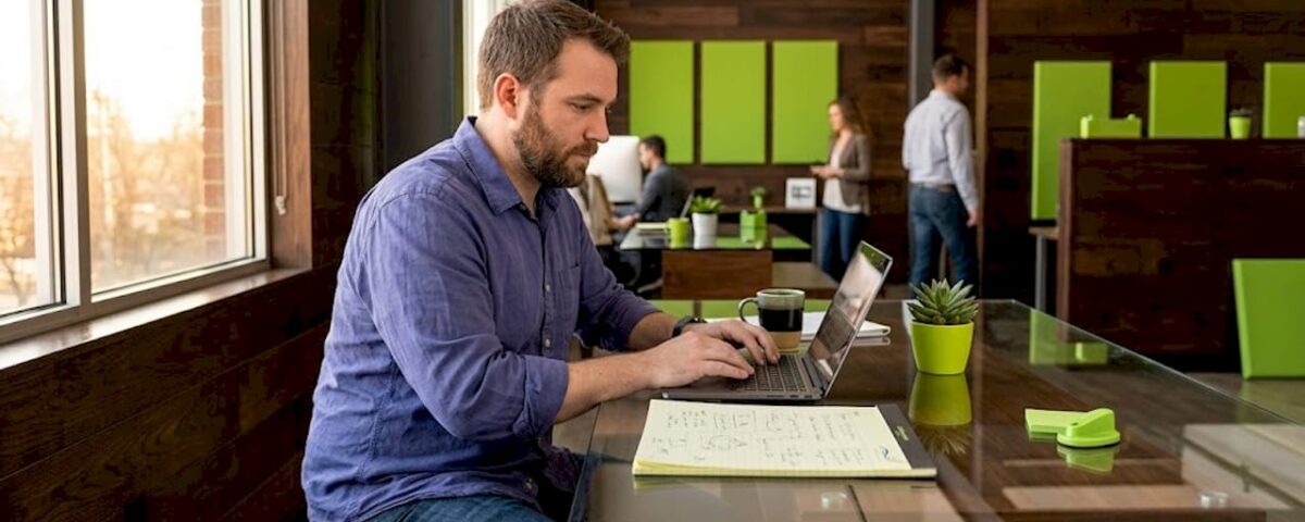 Business owner setting up Google Ads workspace