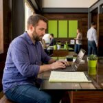 Business owner setting up Google Ads workspace