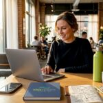 Business owner setting up website chatbot