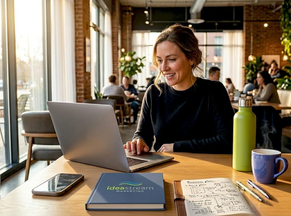Business owner setting up website chatbot