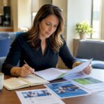 Healthcare marketing director reviewing strategy