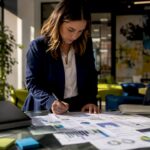 Healthcare marketer reviewing patient acquisition reports