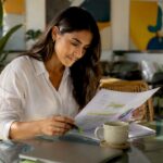 Marketing professional reviewing content strategy document