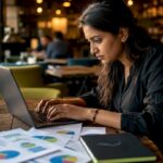 Marketing analyst working on data-driven campaign