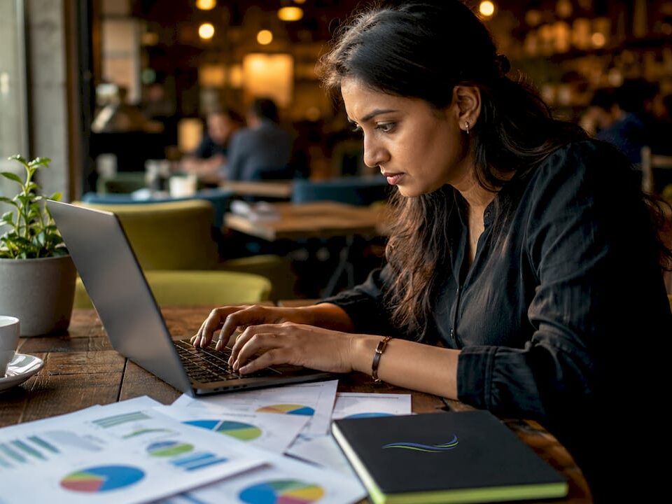 Marketing analyst working on data-driven campaign