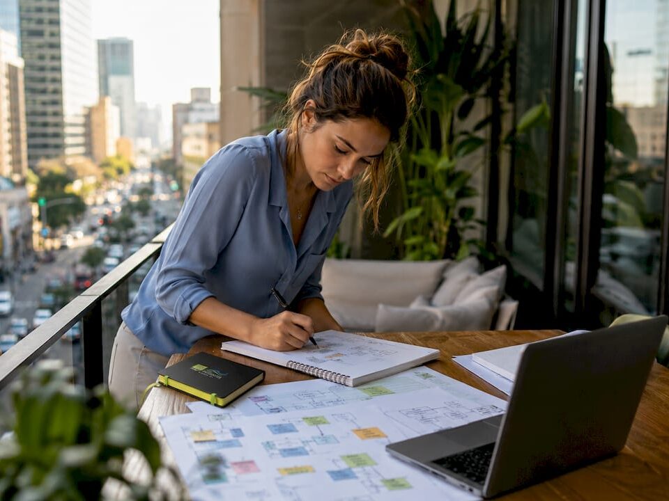 Marketing professional sketching workflow plan