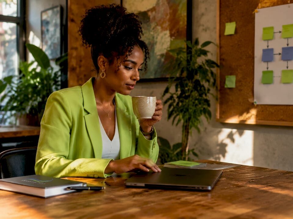 Professional working on lead generation process