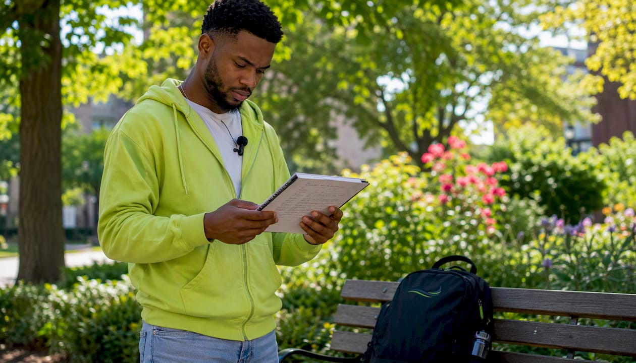 Man preparing brand story video setup