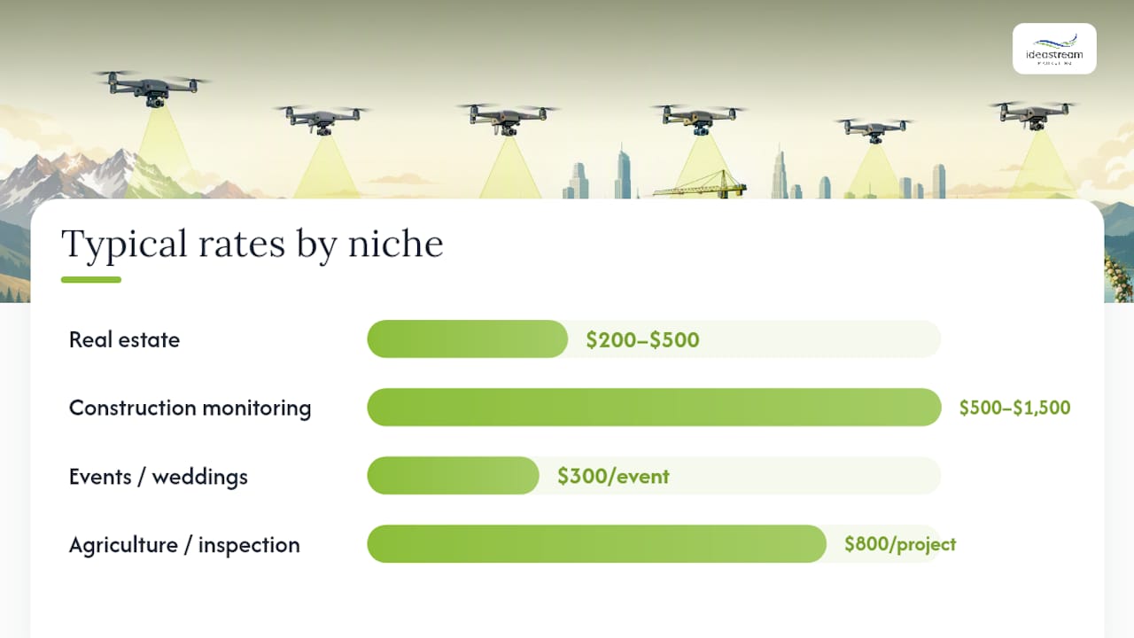 Drone videography niche pricing diagram