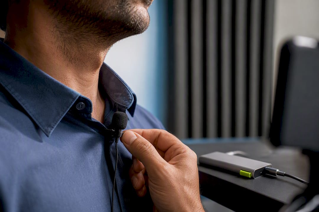 Lavalier microphone prepared for phone recording