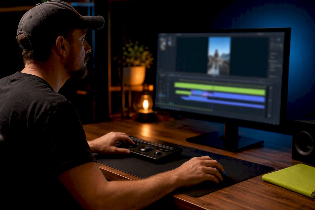 Editor trimming vertical social media video