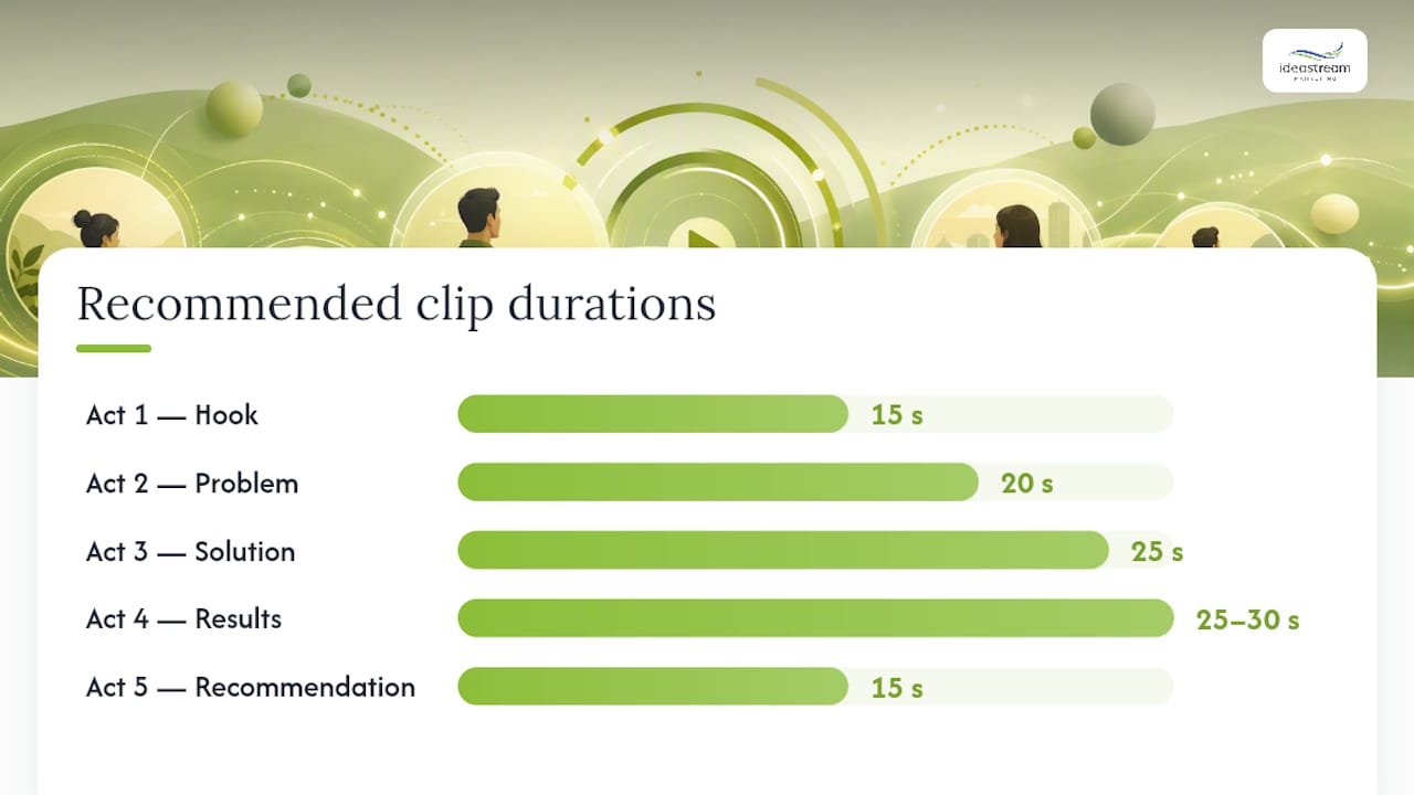 The Story-Arc Question Bank: Hook, Problem, Solution, Results, Recommendation — overview diagram