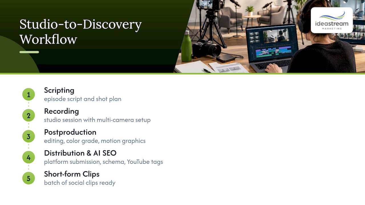 Our Approach to Studio Production and AI-Driven Discoverability — overview diagram